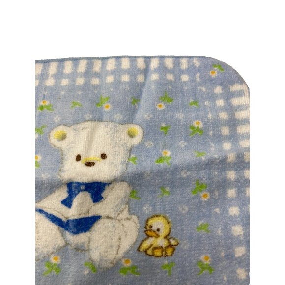 Cute Blue Baby " Sugar Creampuff" Teddy Bear and Small Duck Face Cloth Rag New - Picture 6 of 7